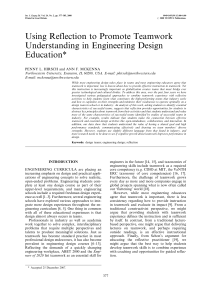 Using Reflection to Promote Teamwork Understanding in Engineering Design Education*