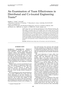 An Examination of Team Effectiveness in Distributed and Co-located Engineering Teams*