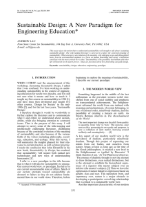 Sustainable Design: A New Paradigm for Engineering Education*