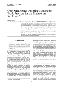 Open Organizing: Designing Sustainable Work Practices for the Engineering Workforce* ADITYA JOHRI