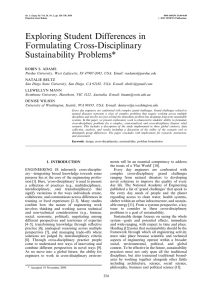 Exploring Student Differences in Formulating Cross-Disciplinary Sustainability Problems*