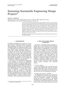 Sustaining Sustainable Engineering Design Projects*