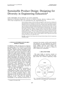 Sustainable Product Design: Designing for Diversity in Engineering Education*