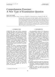 Comprehension Exercises: A New Type of Examination Question