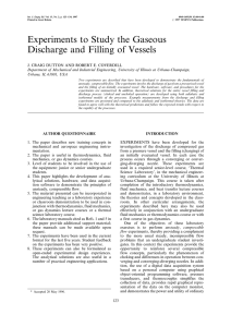 Experiments to Study the Gaseous Discharge and Filling of Vessels