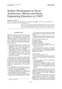 Student Development in Naval Architecture, Marine and Ocean Engineering Education at UNO*