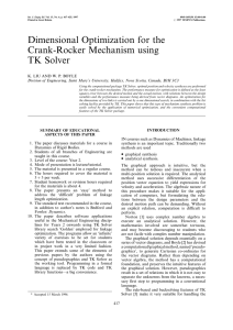 Dimensional Optimization for the Crank-Rocker Mechanism using TK Solver