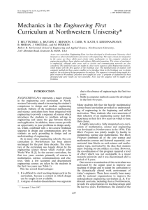 Mechanics in the Engineering First Curriculum at Northwestern University*