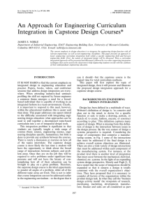 An Approach for Engineering Curriculum Integration in Capstone Design Courses*