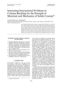 Interesting Instructional Problems in Column Buckling for the Strength of