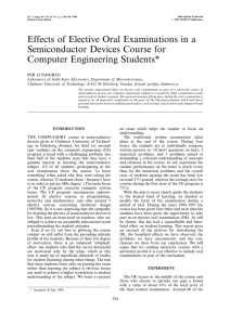 Effects of Elective Oral Examinations in a Semiconductor Devices Course for