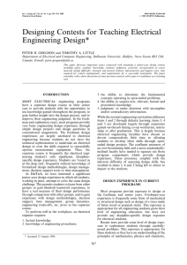 Designing Contests for Teaching Electrical Engineering Design*