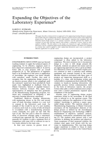Expanding the Objectives of the Laboratory Experience*