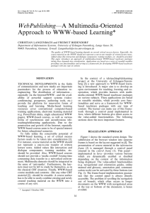 WebPublishingÐA Multimedia-Oriented Approach to WWW-based Learning*