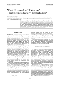 What I Learned in 25 Years of Teaching Introductory Biomechanics*