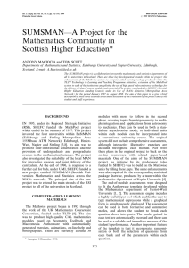 SUMSMANÐA Project for the Mathematics Community in Scottish Higher Education*