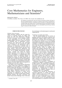 Core Mathematics for Engineers, Mathematicians and Scientists* DONALD B. SMALL