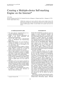 Creating a Multiple-choice Self-marking Engine on the Internet*