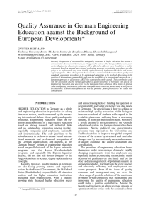 Quality Assurance in German Engineering Education against the Background of European Developments*