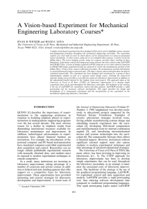 A Vision-based Experiment for Mechanical Engineering Laboratory Courses*