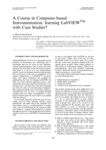 A Course in Computer-based Instrumentation: learning LabVIEW with Case Studies* TM