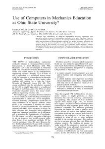 Use of Computers in Mechanics Education at Ohio State University*