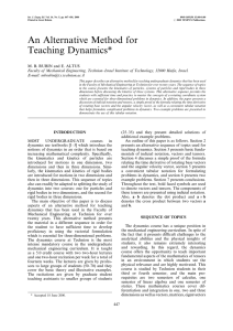 An Alternative Method for Teaching Dynamics*