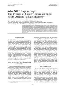 Why NOT Engineering? The Process of Career Choice amongst