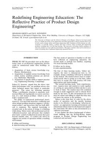 Redefining Engineering Education: The Reflective Practice of Product Design Engineering*