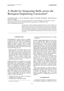 A Model for Integrating Skills across the Biological Engineering Curriculum*