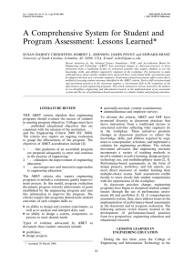 A Comprehensive System for Student and Program Assessment: Lessons Learned*