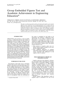 Group Embedded Figures Test and Academic Achievement in Engineering Education*