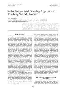 A Student-centred Learning Approach to Teaching Soil Mechanics*