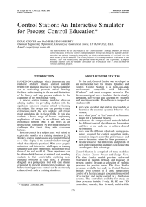 Control Station: An Interactive Simulator for Process Control Education*