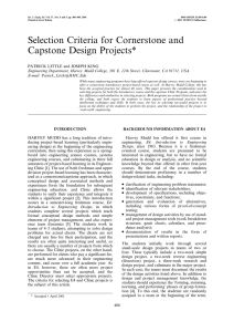 Selection Criteria for Cornerstone and Capstone Design Projects*