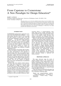 From Capstone to Cornerstone: A New Paradigm for Design Education*
