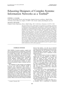 Educating Designers of Complex Systems: Information Networks as a Testbed*