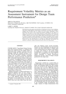 Requirement Volatility Metrics as an Assessment Instrument for Design Team Performance Prediction*