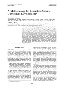 A Methodology for Discipline-Specific Curriculum Development*