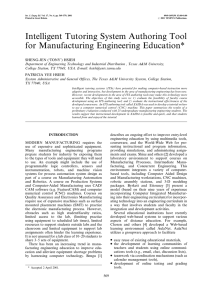 Intelligent Tutoring System Authoring Tool for Manufacturing Engineering Education*