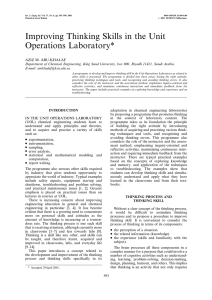 Improving Thinking Skills in the Unit Operations Laboratory*