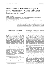 Introduction of Software Packages in Naval Architecture, Marine and Ocean Engineering Courses*