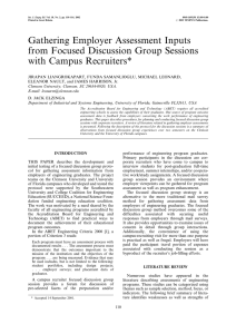 Gathering Employer Assessment Inputs from Focused Discussion Group Sessions with Campus Recruiters*