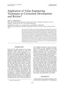 Application of Value Engineering Techniques in Curriculum Development and Review*