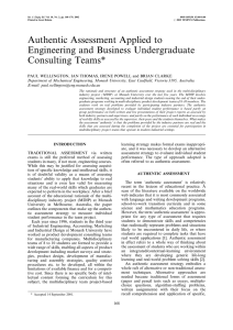 Authentic Assessment Applied to Engineering and Business Undergraduate Consulting Teams*