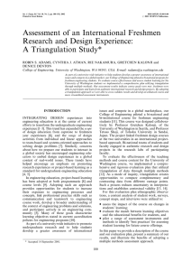 Assessment of an International Freshmen Research and Design Experience: A Triangulation Study*