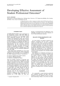 Developing Effective Assessment of Student Professional Outcomes*