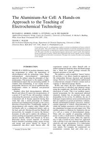 The Aluminium-Air Cell: A Hands-on Approach to the Teaching of Electrochemical Technology