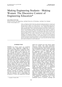 Making Engineering StudentsÐMaking Women: The Discursive Context of Engineering Education*