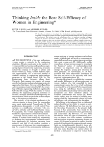 Thinking Inside the Box: Self-Efficacy of Women in Engineering*